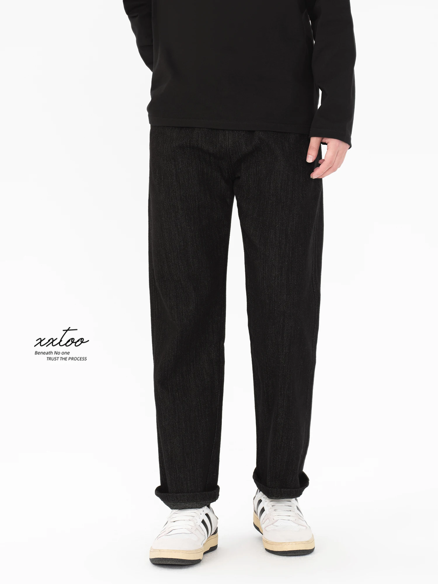 

Мужские джинсы XXTOO в американском ретро-стиле, прямые, черные, свободного кроя, базовые, модные, для повседневной носки в городском стиле