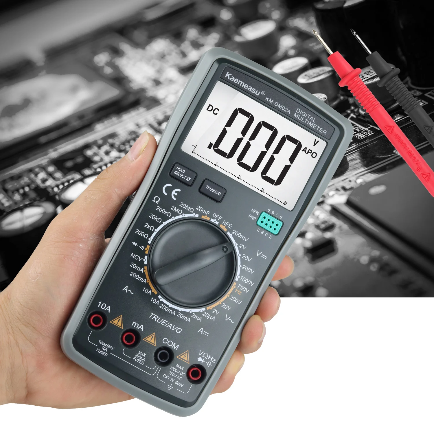 

Kaemeasu New Large Display Digital Multimeter True RMS/Average/Triode Measurement High Accuracy Meter KM-DM02A