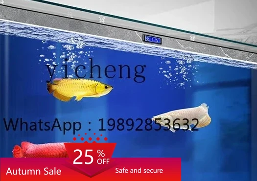 

floor-to-ceiling ecological fish tank large and medium living room, water-free smart glass tank against the wall for home use