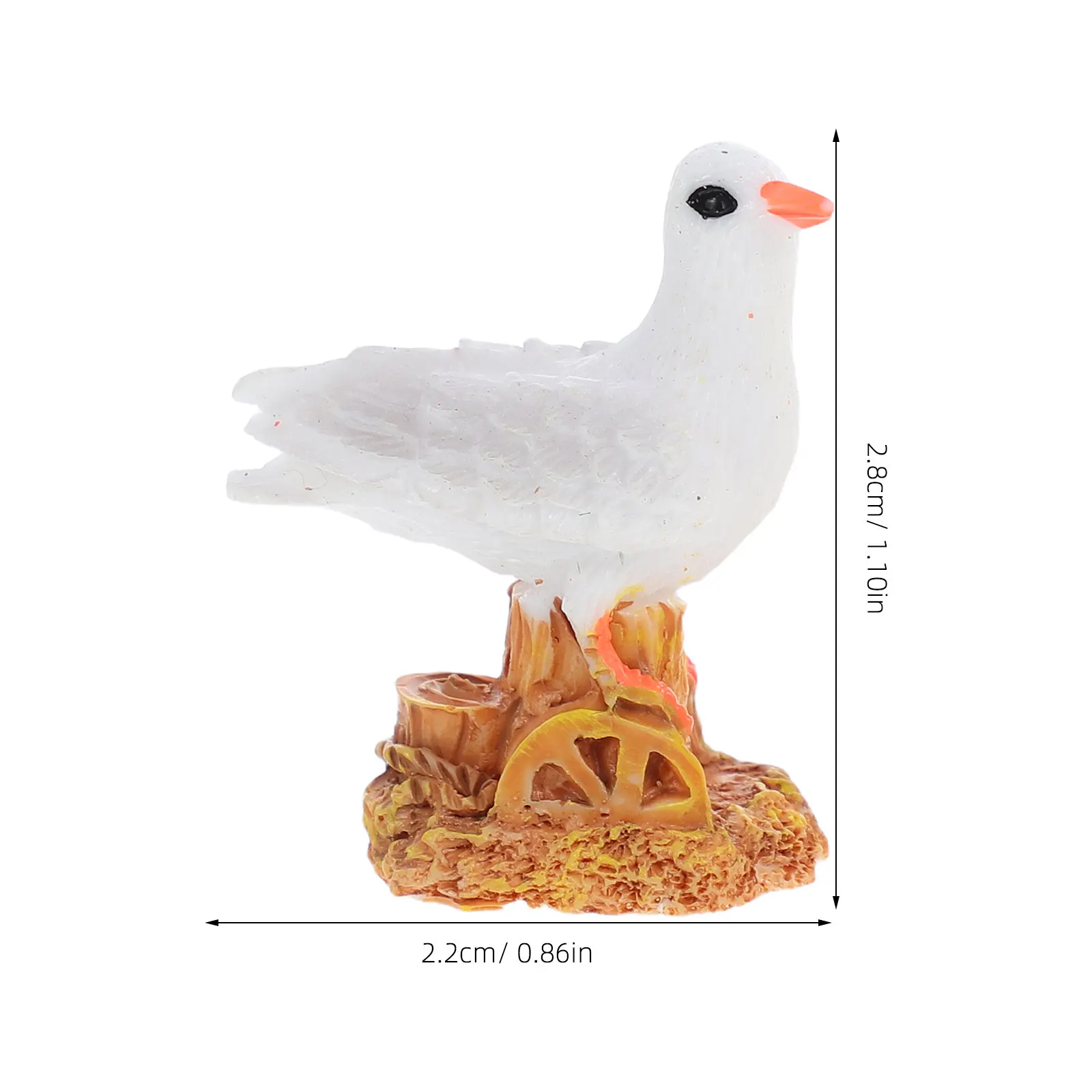 10Pcs Coastal Seagull Statue Resin Nautical Decor for Garden Patio Desk Bookshelf Shelf Bedroom Living Room Stress Relief