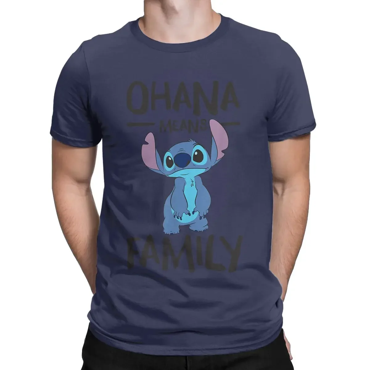 2025 Printed Men's T-Shirt Vintage Ohana Means Family Stitch Cartoon Summer Kawaii Sports Comfort Top Casual Fashion