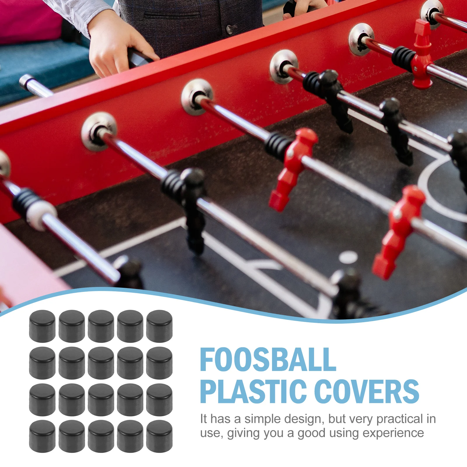 

20 Pcs Football Machine Cap Foosball End Caps Component Replacement Ends Safety Accessories Plastic Table Parts