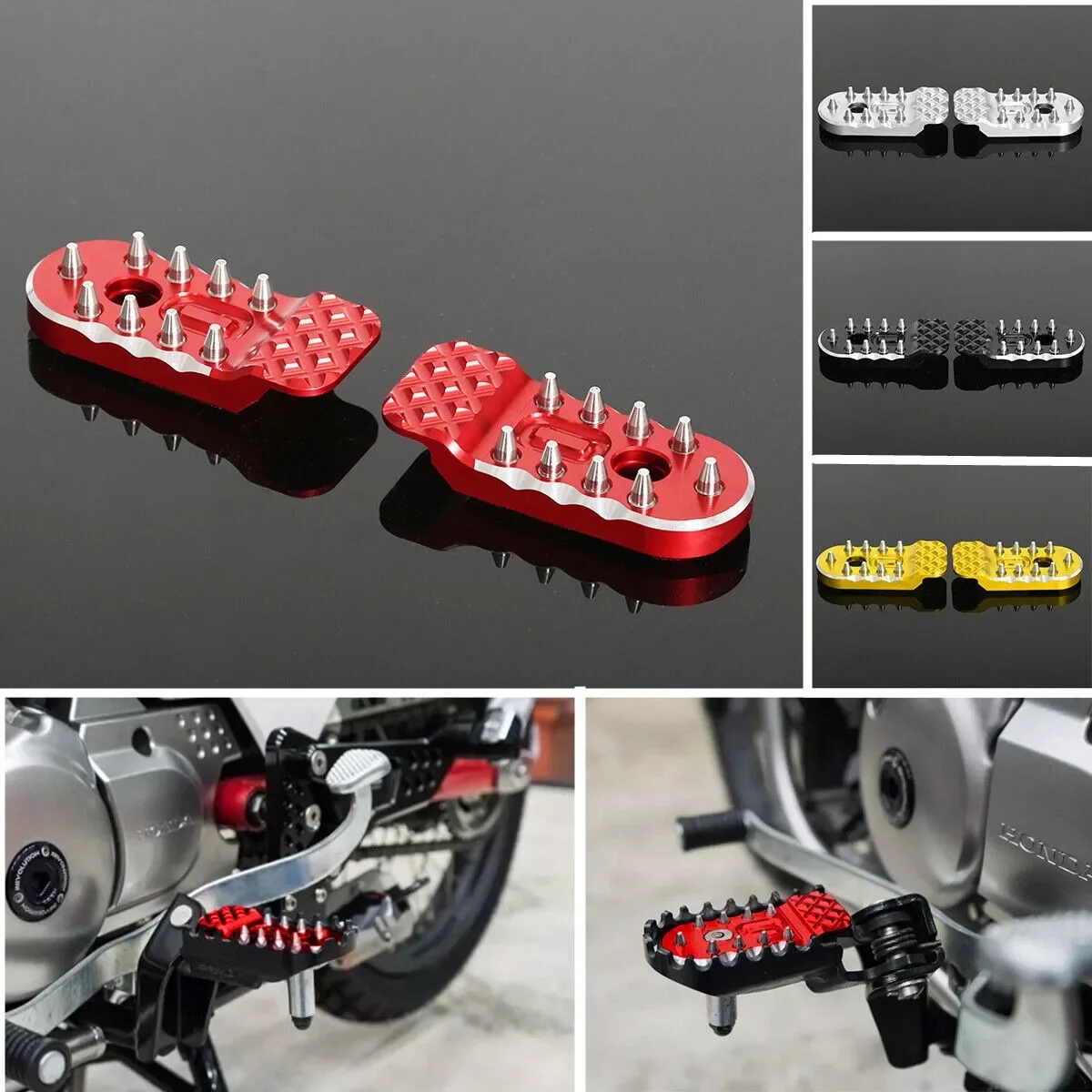 Spiked Front Footrest Off-Road Foot Pegs Motorcycle Accessories For Honda CT125 Trail 125 Hunter Cub 2021 2022 2023 2024