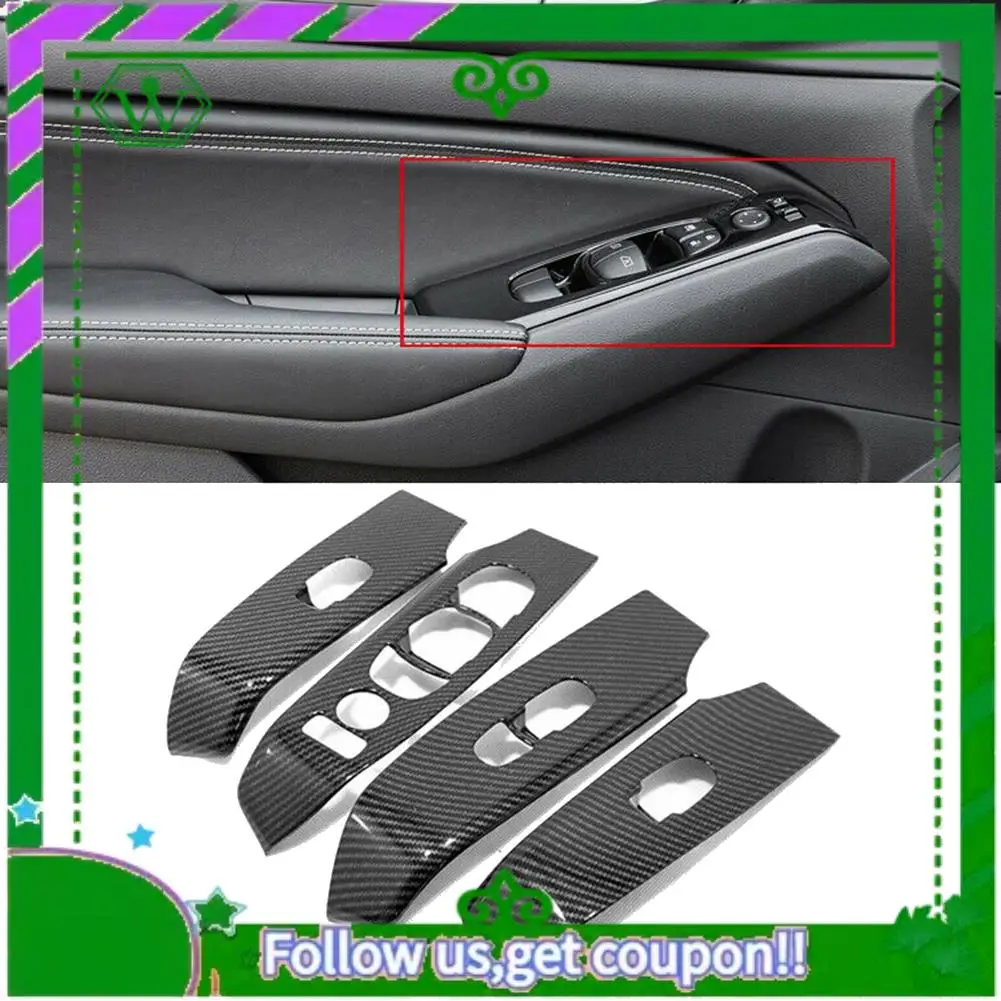 

AC34-Carbon Fiber Window Lift Panel Switch Cover Trim For Nissan Altima Teana 2019 2020 2021 Accessories Interior Decoration