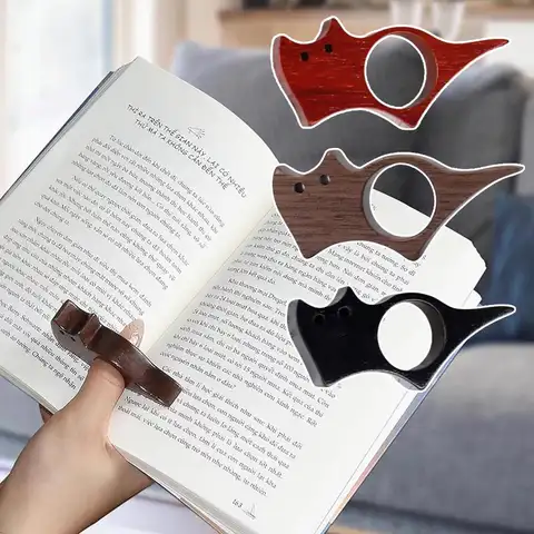 나무 엄지 책갈피 Crative Cat 한 손으로 읽기 엄지 책 지원 페이지 홀더 Office Book Lovers 빠른 읽기 보조 도구