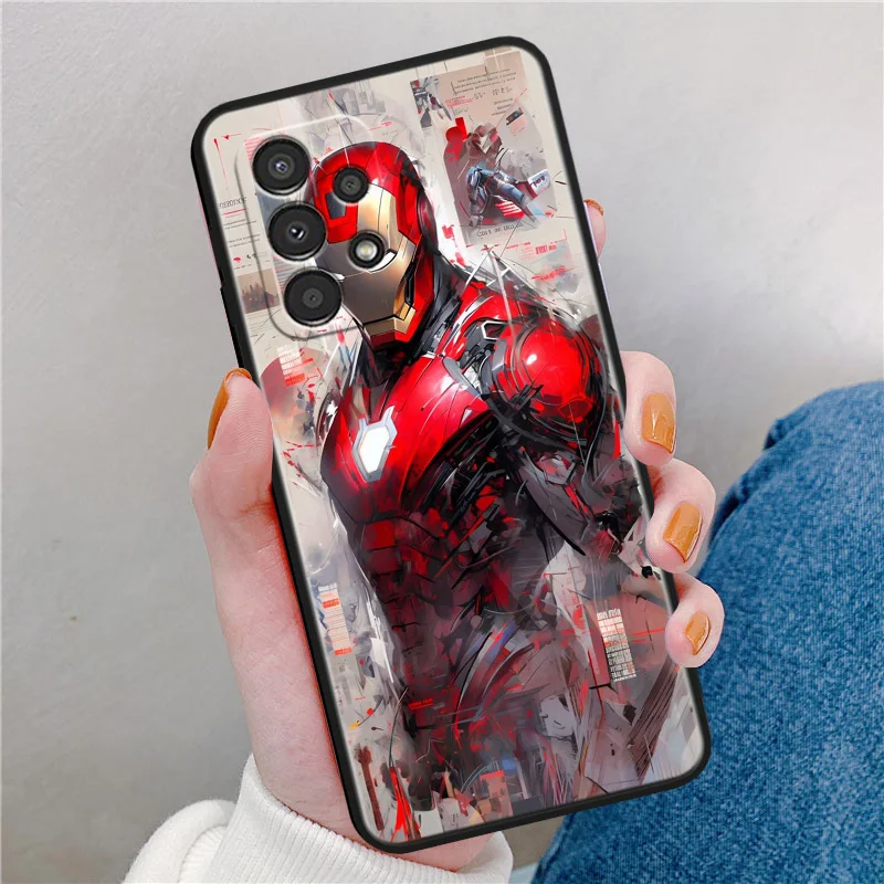 جراب هاتف أسود ناعم من Marvel Ion Man ، sabmason A31 ، 32 ، 33 ، 34 ، 35 ، 42 ، 50 ، 51 ، 52 ، 53 ، 54 ، 55 ، 60 ، 70 ، 71 ، 72 ، 73 ، 80 ، 90 ، 91 #6