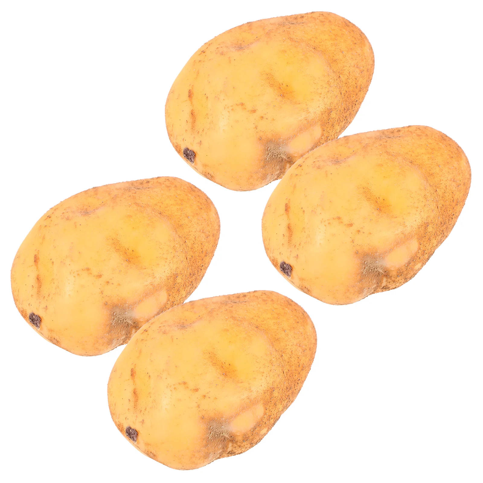 4 Pcs Simulated Potato Vegetables Ricer Potatoes Small Props Modeling Ornaments Fake Decors Lifelike Models Photo