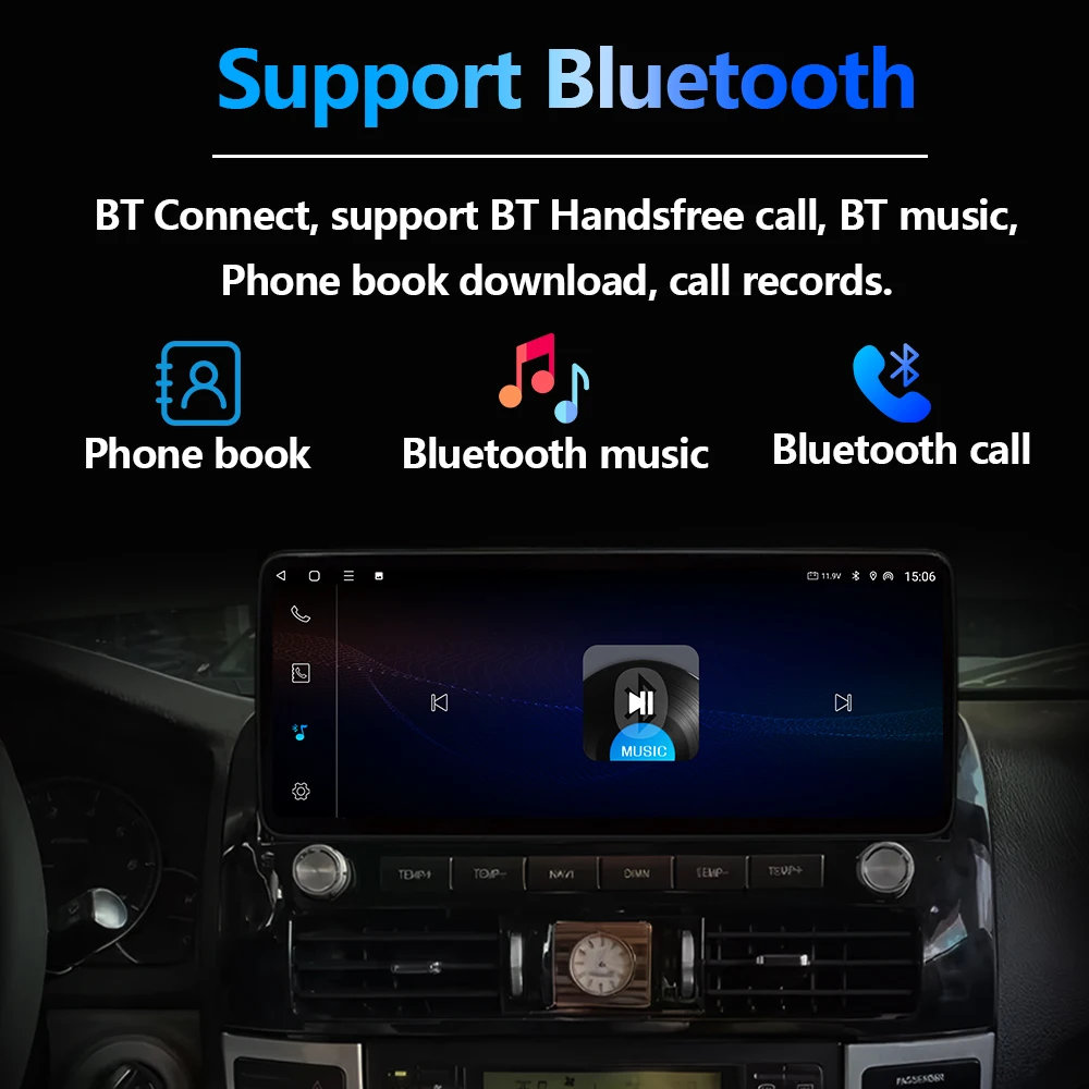 12.3 بوصة أندرويد لفورد فييستا 2009 - 2014 سيارة فيديو مشغل وسائط متعددة لتحديد المواقع والملاحة DSP ستيريو شاشة تعمل باللمس اكسسوارات واي فاي