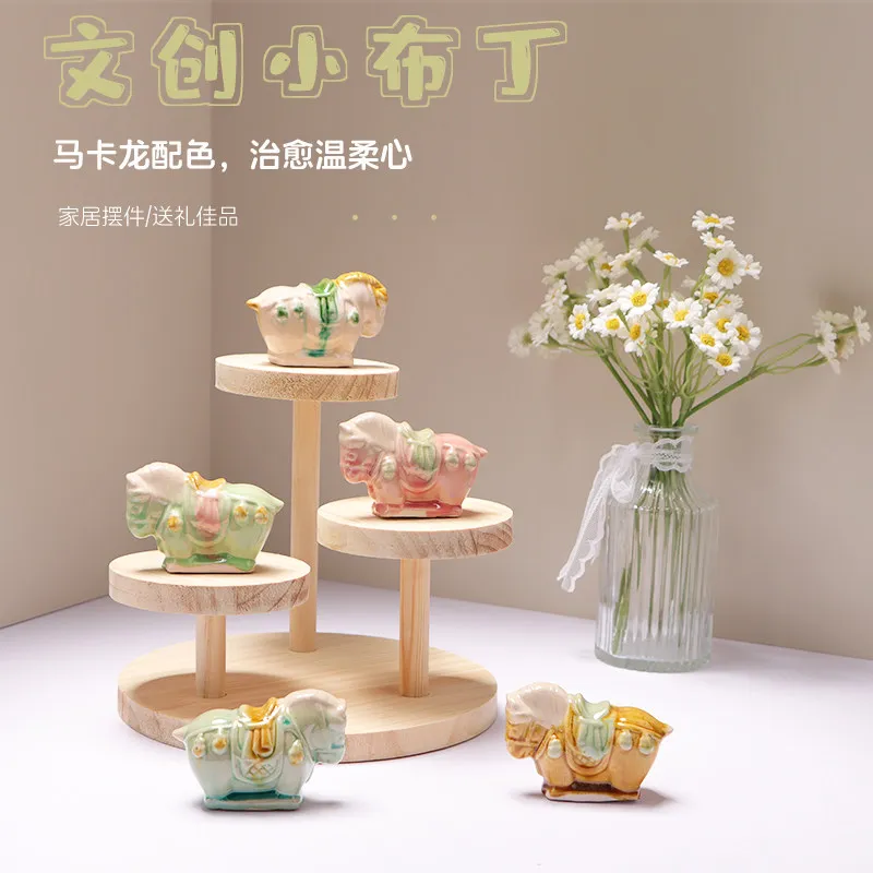 Handmade Ceramic Cute Mini Horse Figurine Creative Cultural and Art Decorative Ornament Gifts