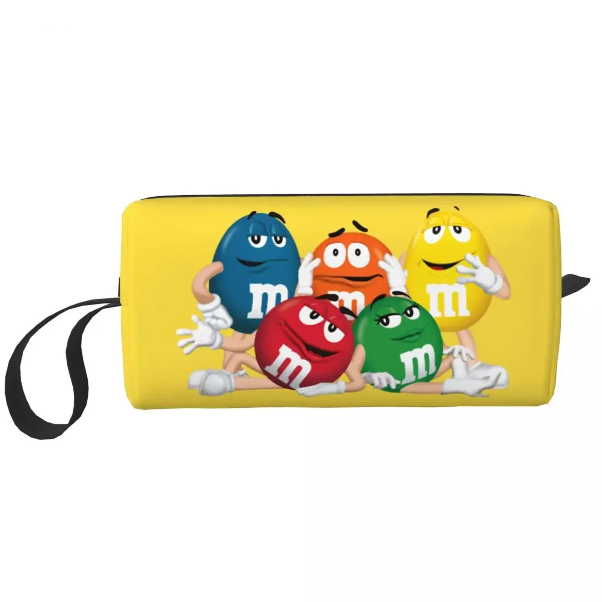 Travel Funny M&M's Chocolate Candy Meme Toiletry Bag Fashion Makeup Cosmetic Organizer for Women Beauty Storage Dopp Kit Box