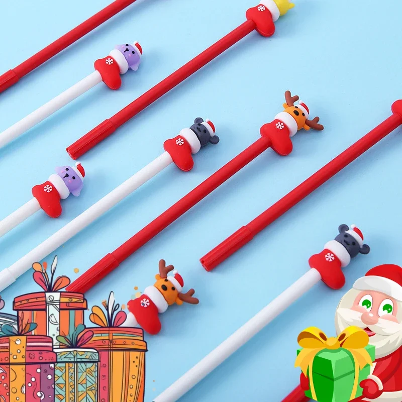 24Pcs Christmas creative old man cartoon series gender-neutral pen, student stationery office supplies