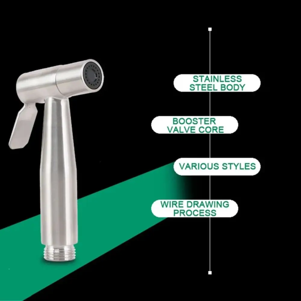 New 304 Stainless Steel High Pressure Spray Pressurized Silver Hand Bidet Faucet Booster Faucet