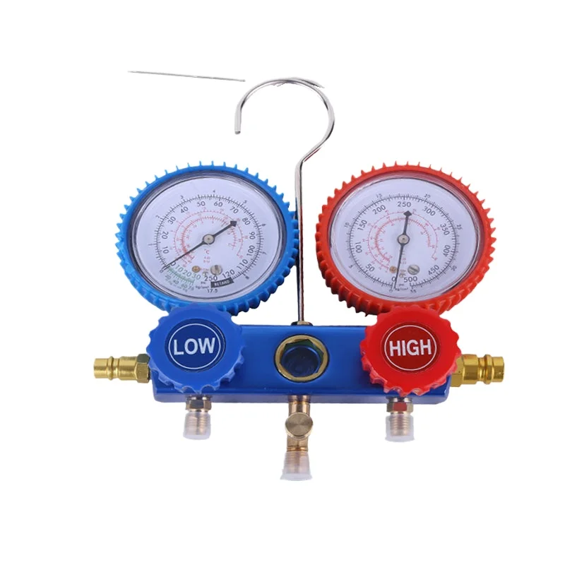 

Vacuum pump refrigerant gauge group Air conditioning pressure gauge group Anti-collision plus liquid gauge group Aluminum valve