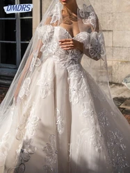 Shiny Sweetheart Neck Wedding Dresses Appliques Off the Shoulder Dress For Bride Floor-length Bridal Gown Vestido De Novia