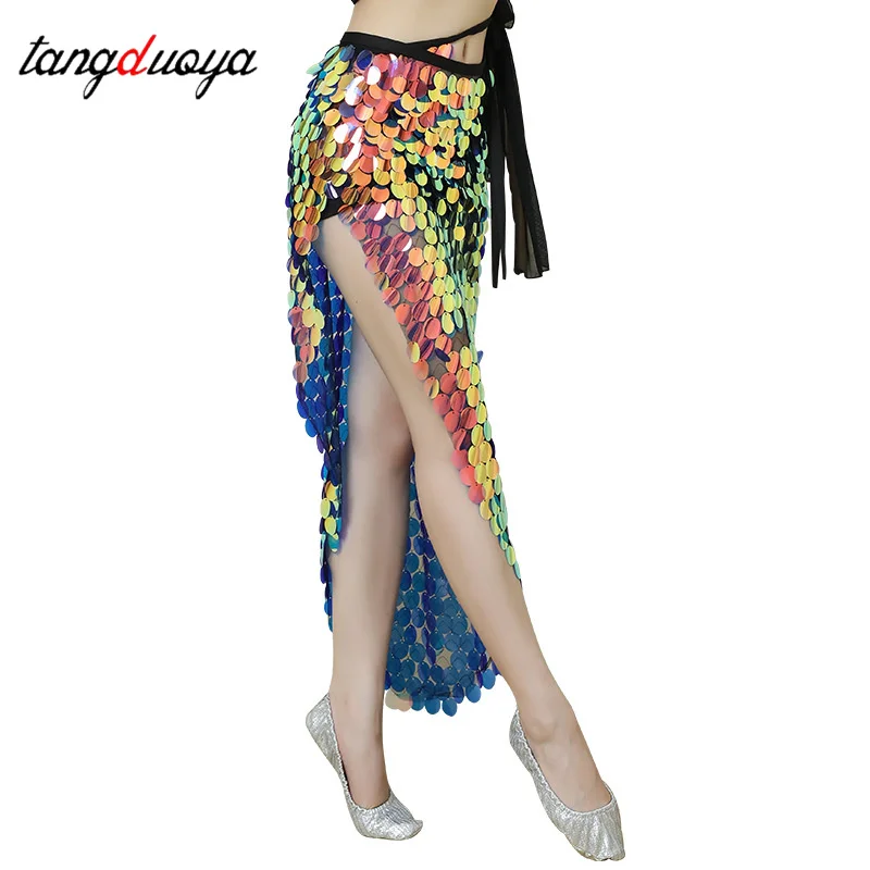 

Женский шарф с блестками для танца живота на шнуровке, длинная юбка, пояс для вечеринки, сценического выступления, поясная цепочка, аксессуары для одежды