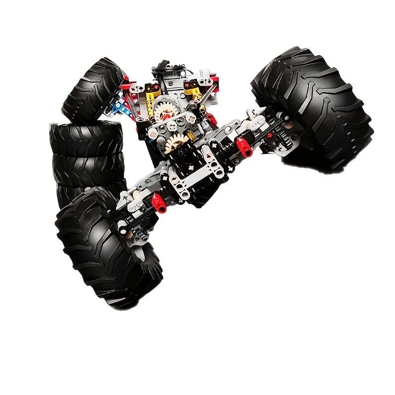 Vierradantrieb-Kletterset mit Aufhängungskomponenten und Reifen, MOC-Kombinationsset für Erwachsene mit hohem Schwierigkeitsgrad (ohne Stromversorgung).