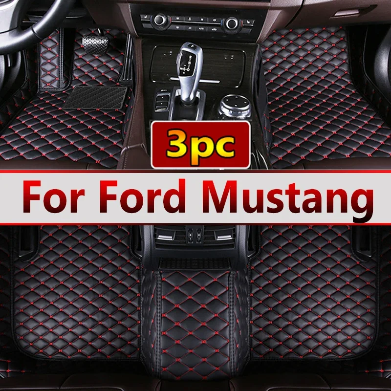 Custom Automotive Car Floor Mats For Ford Mustang 2015 2016 2017 2018 2019 Auto Luxury Leather Men Women Car Mats Full Coverage