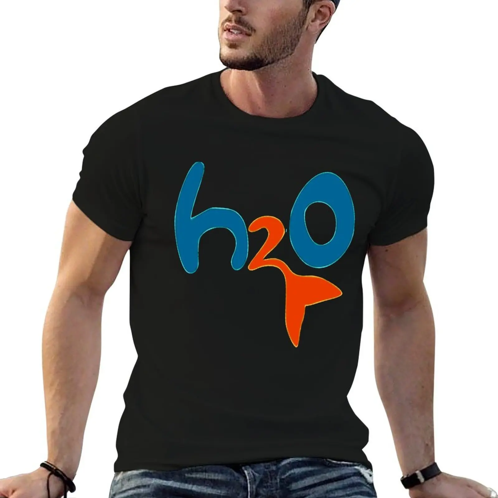 

H2o Just Add Water - H2o With Mermaid T-Shirt t shirt man casual printed t shirts for man T-Shirt