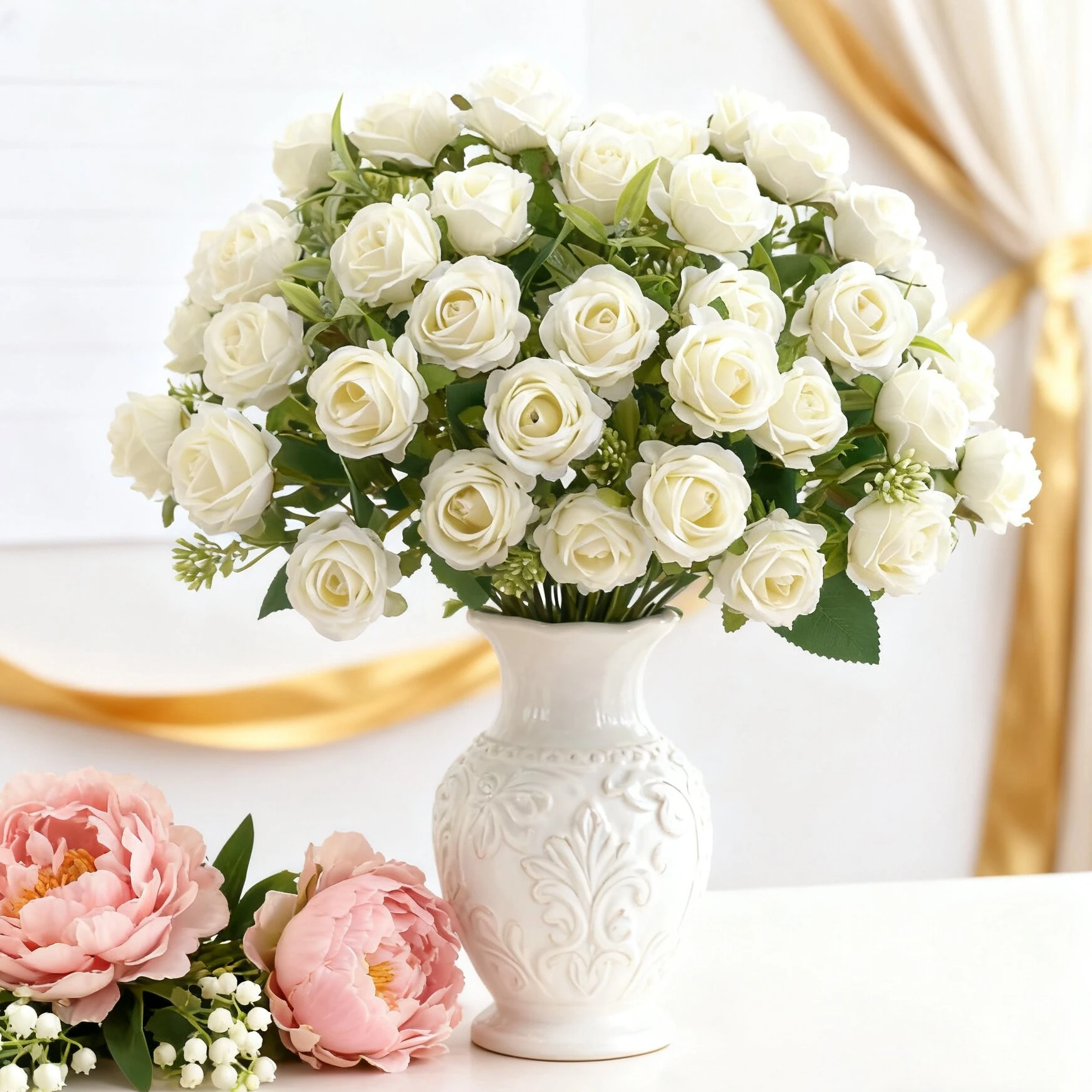Künstliche Blumen Zehn Kopf Seide Rose Bündel Sammelalbum Valentinstag Hochzeit Outdoor Garten Party Zimmer Vase Tisch Decora Diy Geschenke