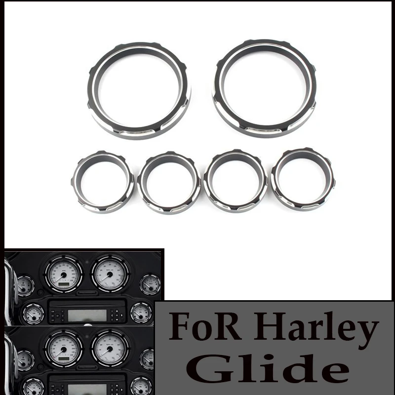 

For 1996-2013 Harley-Davidson Electra Glide Street Glide Trike Models Stereo Accent Speaker Speedometer 6* Frame Trim Ring Cover