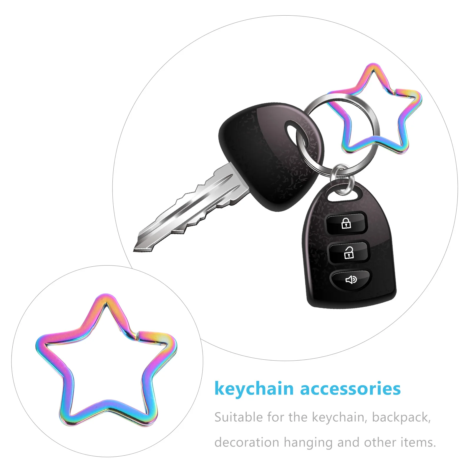 

Five Pointed Star Keychain Shaped Clip Mini Iron Keyring Carabiner Rings for Women Craft Accessories Lightweight Durable Secure