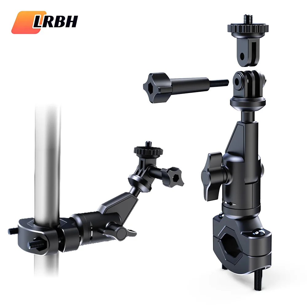 

Крепление для камеры LRBH на руль велосипеда/мотоцикла, круглая ручка, 360° ° Поворотный кронштейн для крепления на руль с универсальным винтом 1/4''