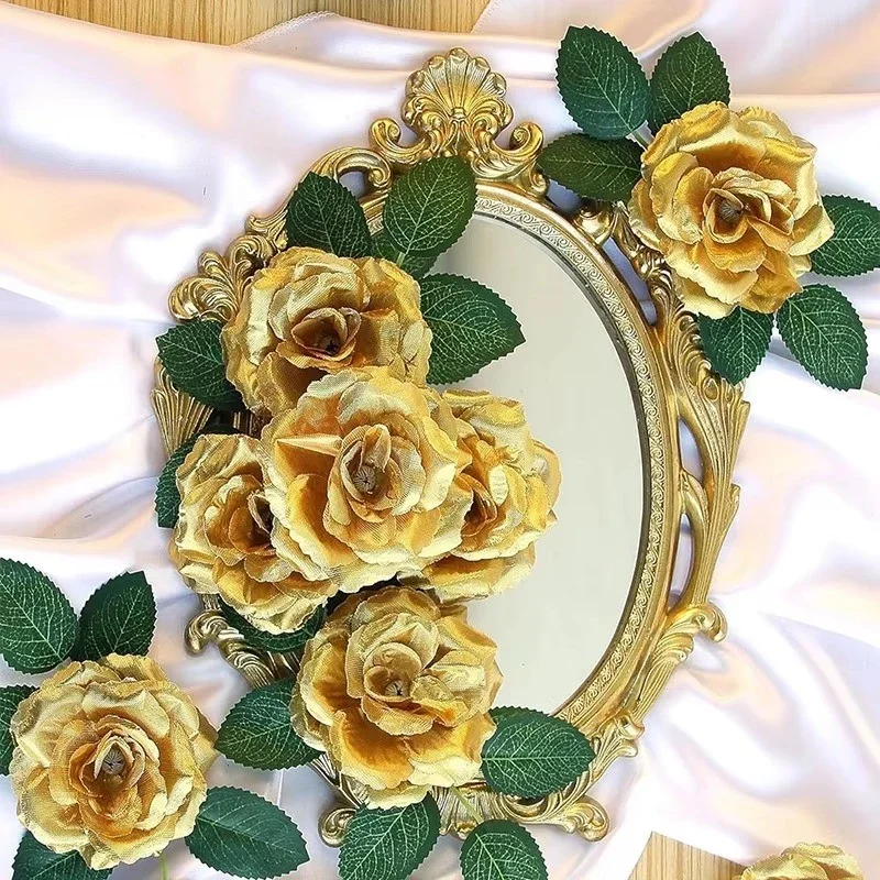 

5 PCS Rose Artificial Flowers 8CM Fake Flower for Home Decor Wedding Decoration Bride Birthday Party DIY Craft Gift Accessory