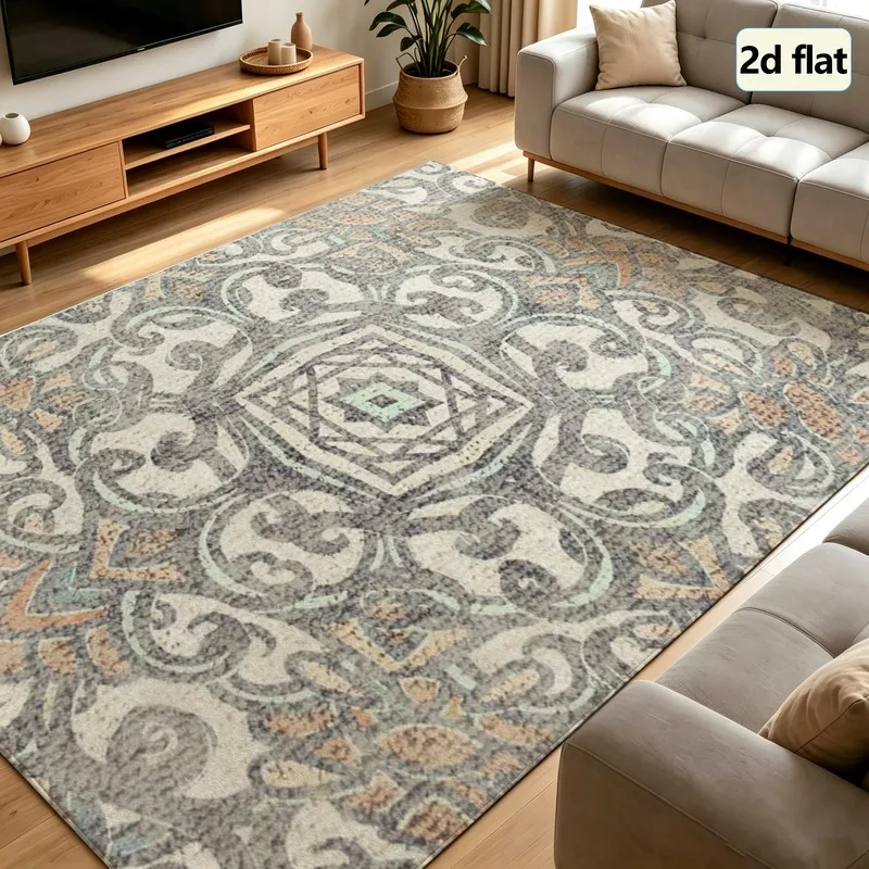 1 Piece of Vintage Medal Pattern Carpet, Soft and Comfortable, Easy to Maintain, Machine Washable, Indoor Rug, Suitable for under Dining Tables, Farmhouses, Living Rooms, Bedrooms, Dining Rooms, Entryways, Hallways, and Home Decor.
