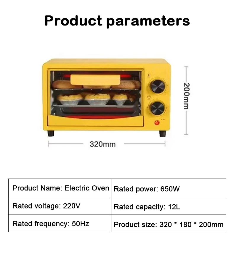 DMWD-horno eléctrico doméstico, Mini máquina multifunción de 12L para hornear pan, tarta de huevo, tostadora de sincronización inteligente, máquina