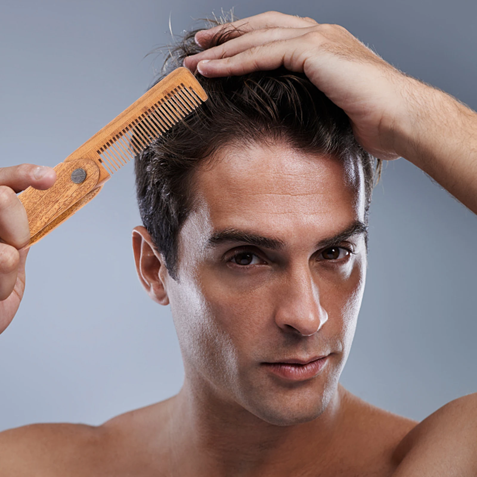 

Premium Sandalwood Folding Comb Vintage Wooden Hair Comb Anti-static Portable Travel Styling Tool