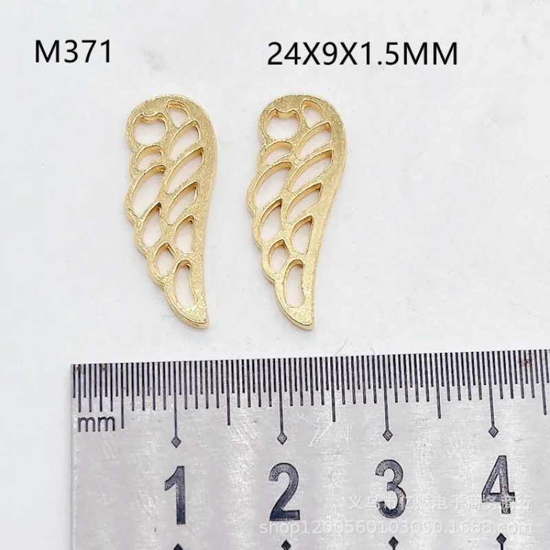 Factory Direct Sales 100Pieces diy Ornament 24x9mm Fitted Wings Hollow Wing Pendant Clothing Bags Zipper Head Materials