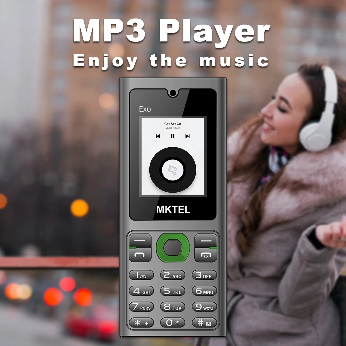 MKTEL EXO ميزة الهاتف كبار الهاتف المحمول المزدوج سيم المزدوج الاستعداد 1.77 "عرض GSM MP3 MP4 راديو FM الشعلة القوية مكبر الصوت بصوت عال
