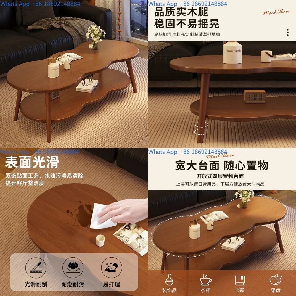 

Coffee Table for Living Room Small Apartment Sofa Side Table Vintage Style Minimalist Table for Balcony Rental Home 2025 New