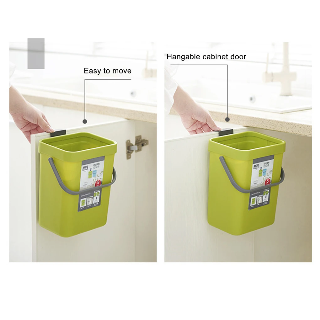 Bote de basura montado en la pared con buen rendimiento de sellado y construcción robusta es resistente y duradero contra caídas negro 5L