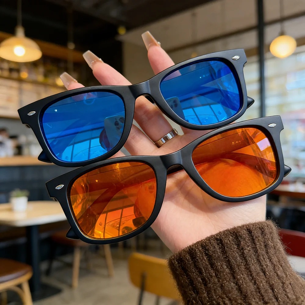 Neue Vintage Quadratische Sonnenbrille für Damen und Herren Marken-Rechteck-Sonnenbrille Ovale Brillen für Männer und Frauen