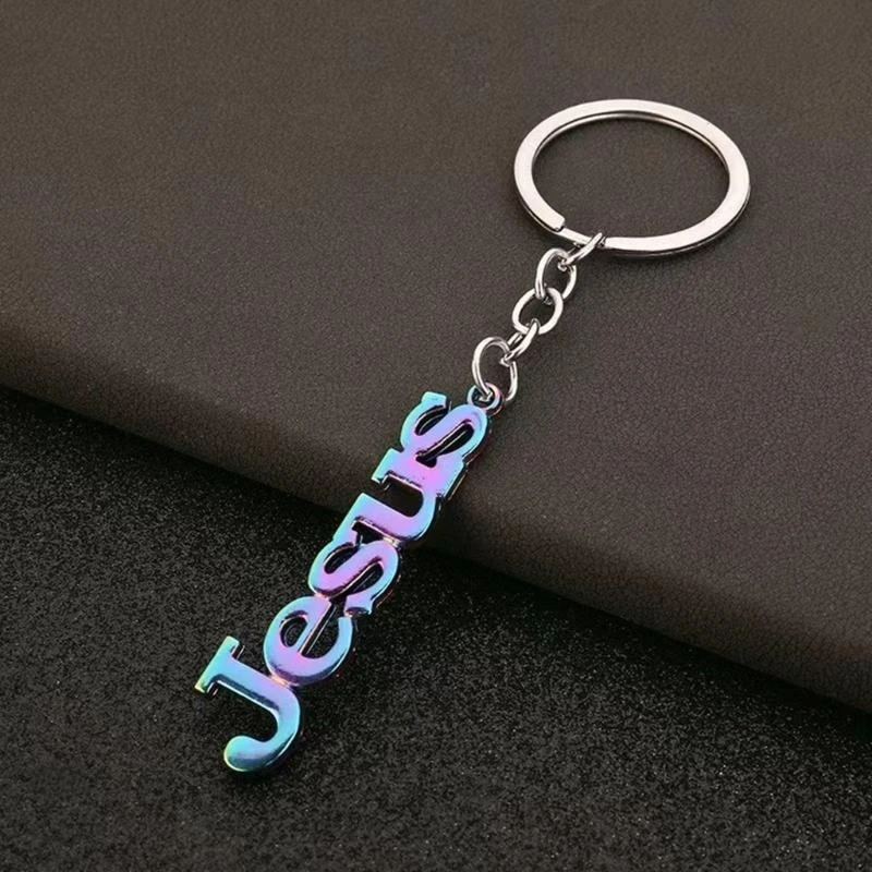  Creative  Metal Letter/Fish/Crosses Keychain Colorful and Stylish Accessories for Fashion Enthusiasts and Trendsetters