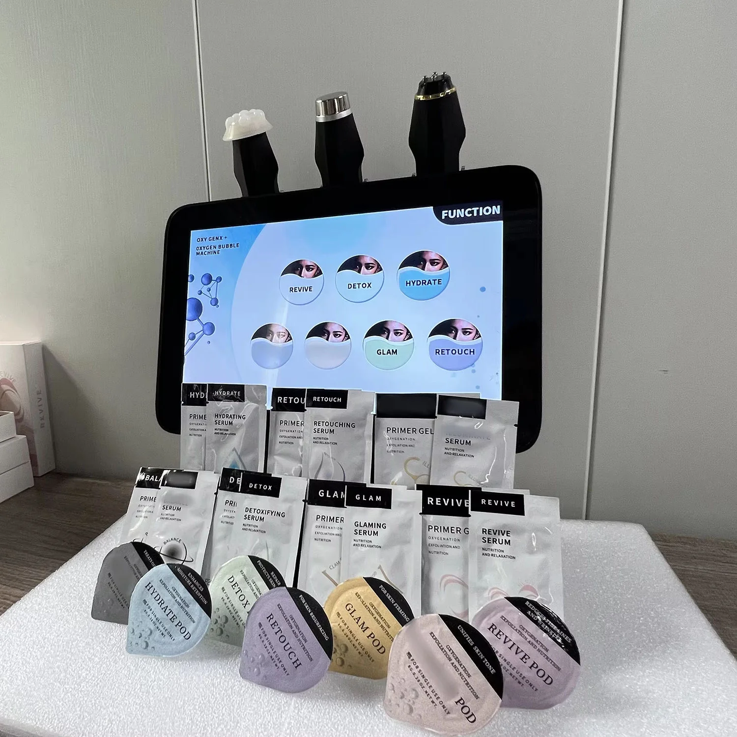 Professionale 3 in 1 Plus Ossigeno viso Detergente Co2 Ossigenazione Rimozione delle rughe Oxgan Macchina per il getto di bellezza del viso