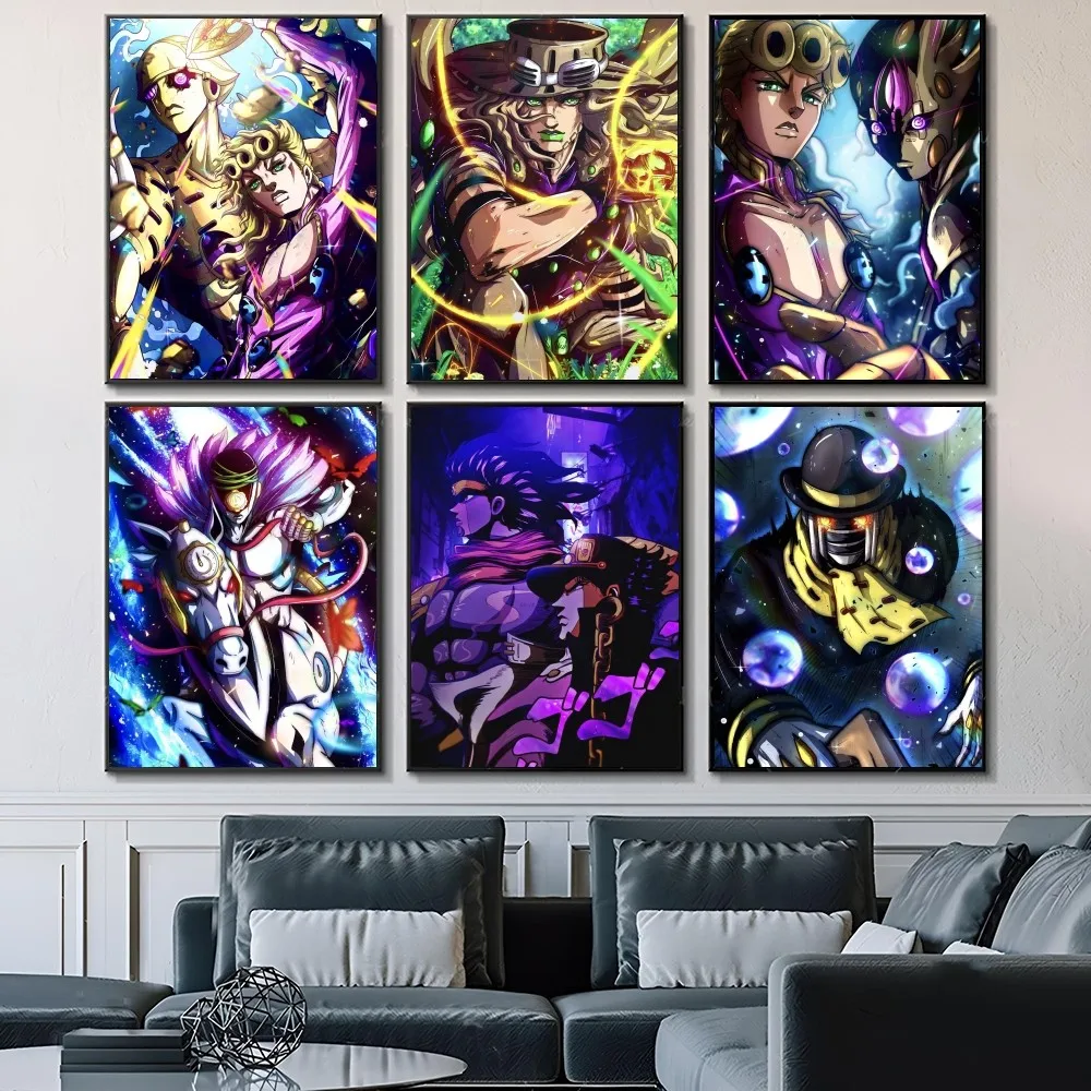 1 szt. Plakat JoJo Bizarre Adventure Anime samoprzylepna sztuka wodoodporna papierowa naklejka kawiarnia Bar dekoracja ścienna do pokoju