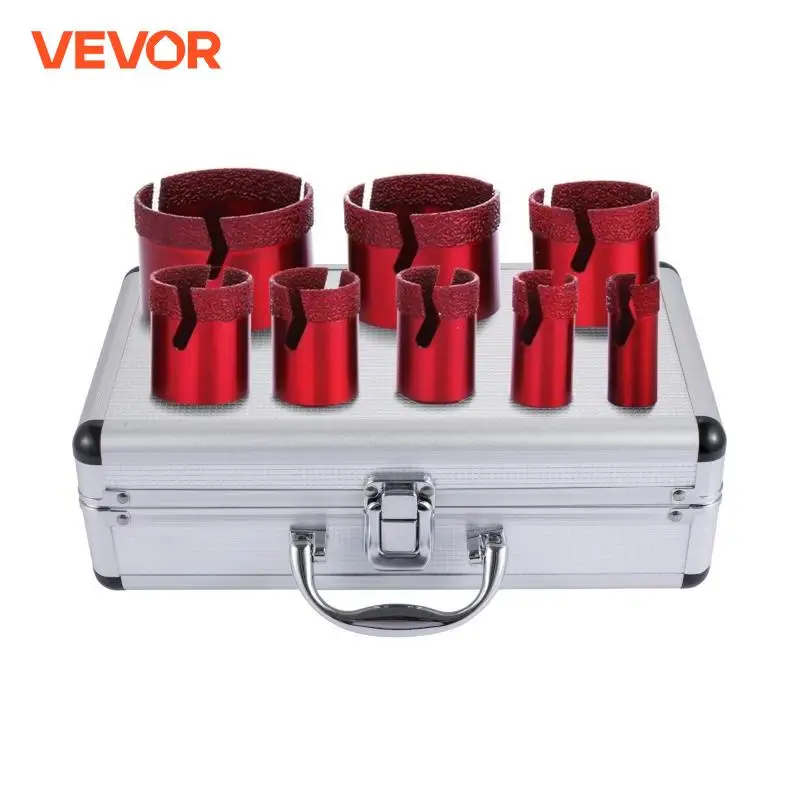 VEVOR 8PCS Diamond Hole Saw Set Drill Bit 20mm-68mm Dry / Wet Cutting M14 Mounting Thread Drilling Tile Granite Marble Porcelain