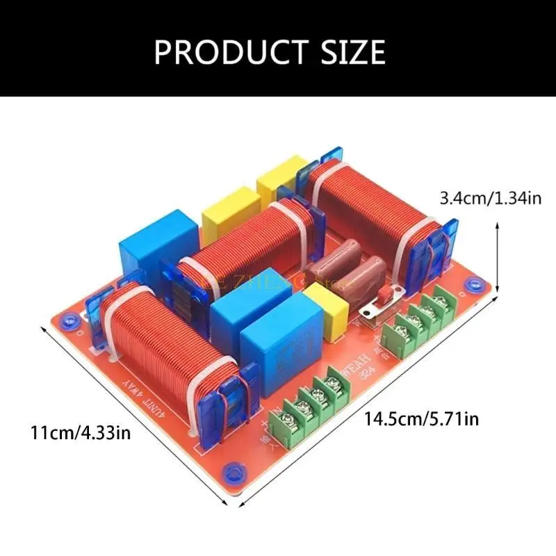 e56b 스피커 오디오 애 오 오디오 크로스 오버 필터 400W 조절 가능한 고음 및베이스 주파수 분할기