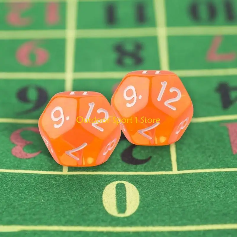 

A0KA 10PCS Красочные кубики 12 -х боковых костей цифровые номера Corne Corner для Kid Game