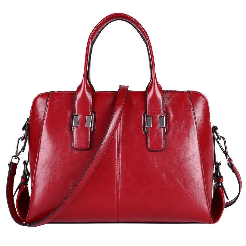 New leather women's bag, fashionable and versatile handbag, large capacity tote bag, simple single shoulder crossbody bag