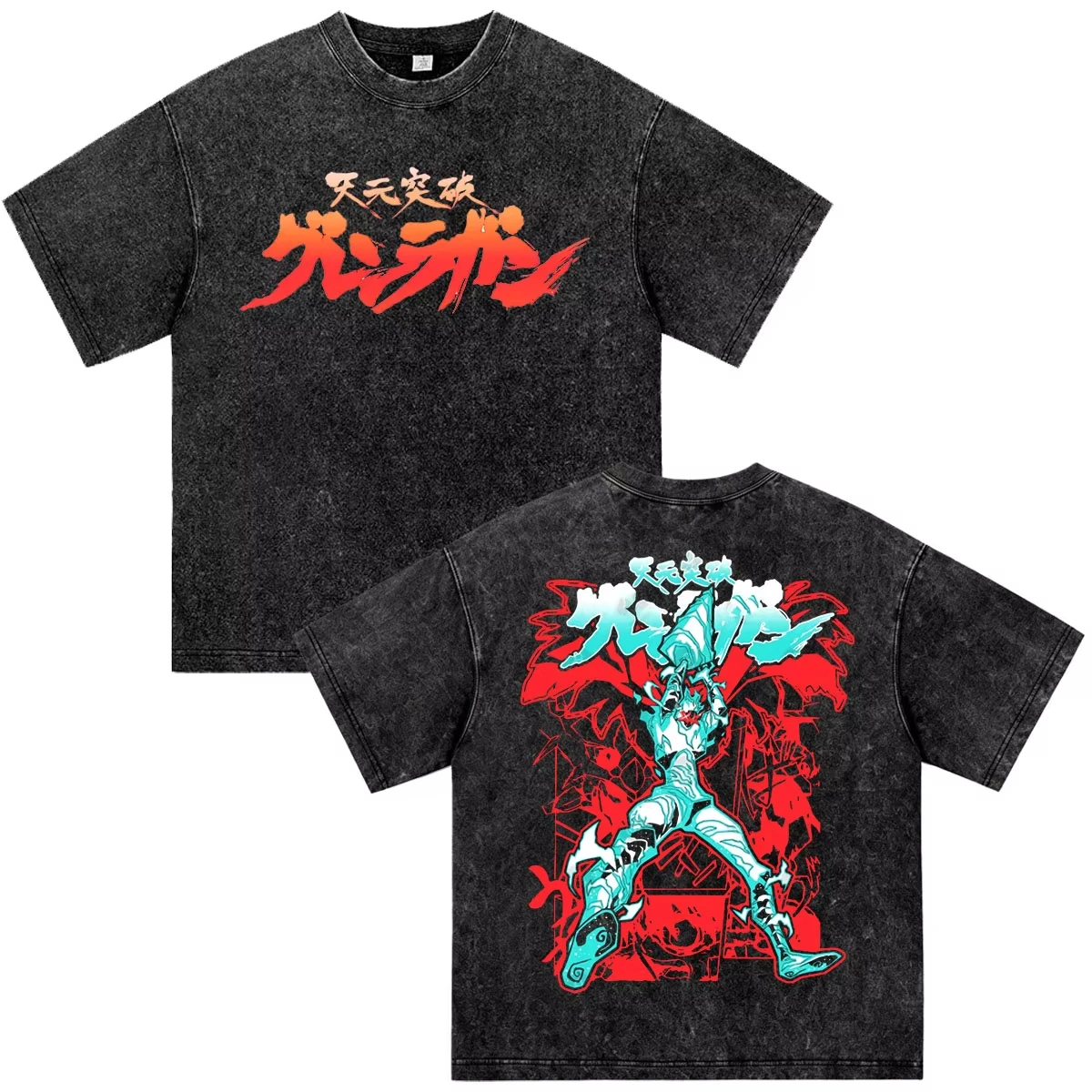 2026 Hot Sale Japanese Anime Tengen Toppa Gurren Lagann T Shirts Y2K Men Women Hip Hop Top Y2K Gothic Cotton Oversized T-shirts