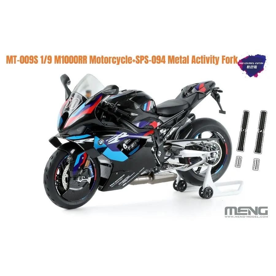 MENG MT-009S 1/9 Moto M1000RR (pré-colorée) avec fourche métallique SPS-094