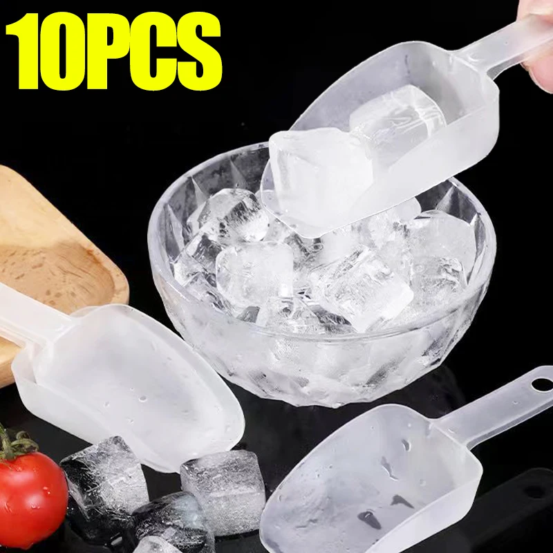 5-10PCS Mini Clear Plastic Ice Scoop Multifunction Flour Food Measuring Scoops Candy Ice Cube Shovel Small Baking Kitchen Tools