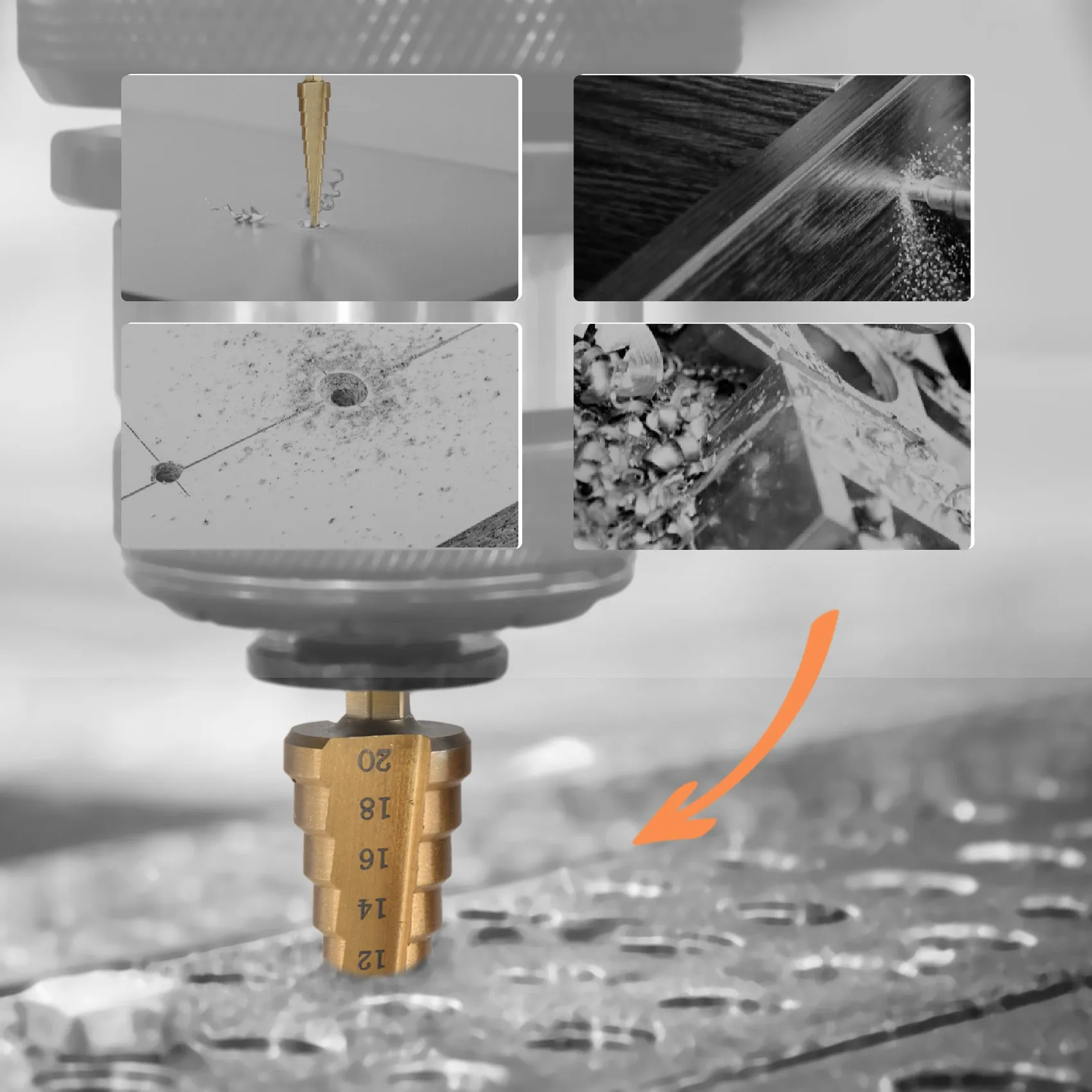 AEE3-3Pc Hss خطوة مخروط تفتق مجموعة لقمة مثقاب ثقب معدني القاطع متري 3-12 4-12 4-20 مللي متر 1/4 بوصة التيتانيوم المغلفة المعادن عرافة تفتق