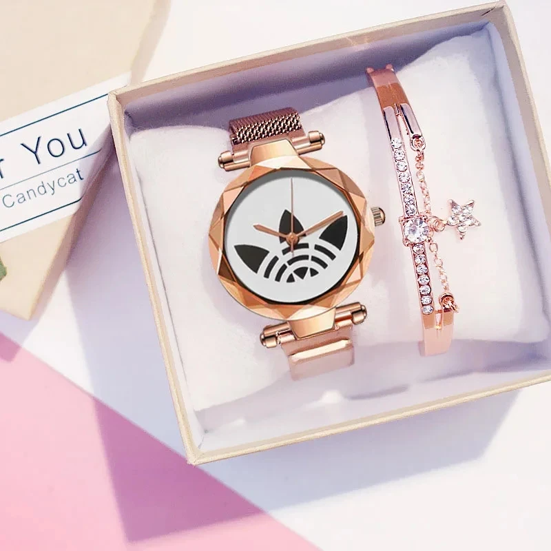 Relojes de cielo estrellado para Mujer, Reloj de pulsera femenino con correa magnética, Reloj de cuarzo para Mujer