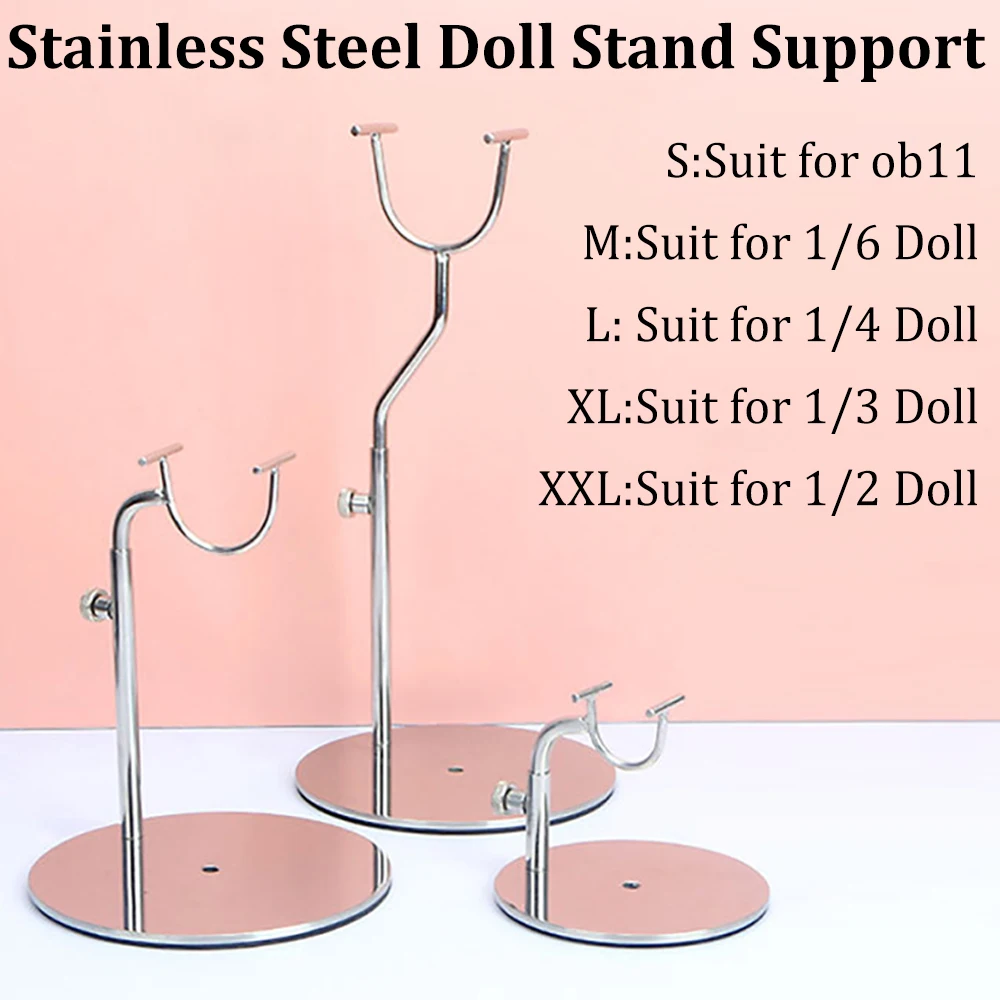 Metal Doll Stand Support for 1/2 1/3 1/4 1/6 BJD Stainless Steel Support Accessories for Ball Jointed Doll Action Figures Posing