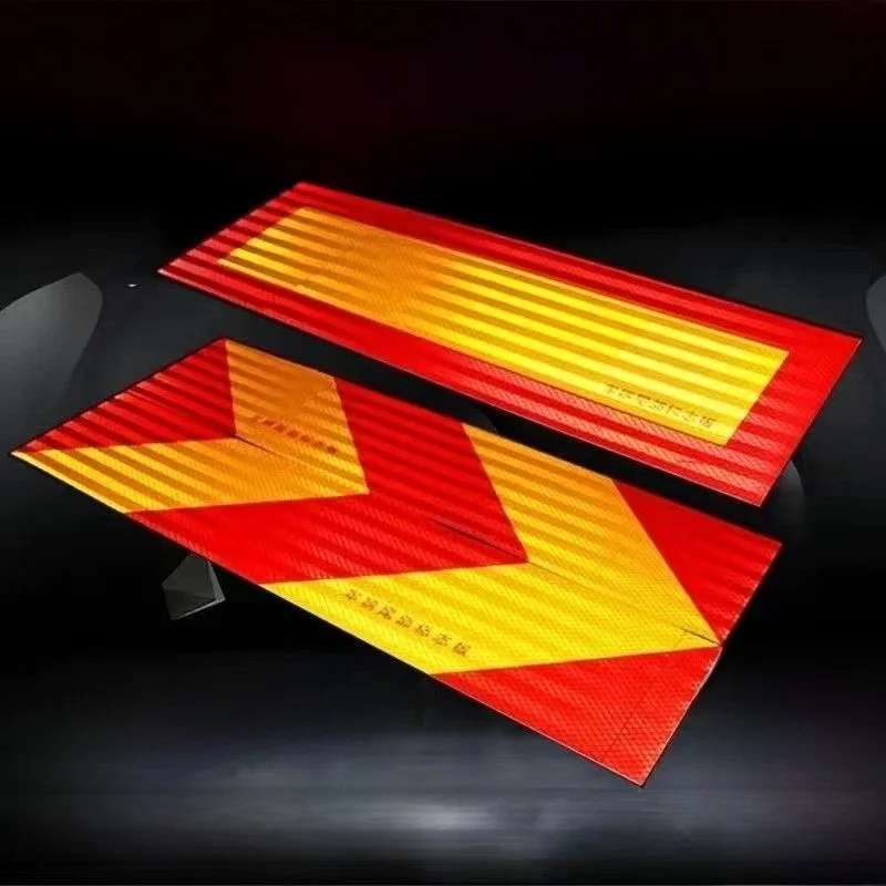 Reflective Aluminum Plate Truck Tail Marking Sticker Diagonal Rectangle Sticker for Large Cargo Truck Special Use view 3