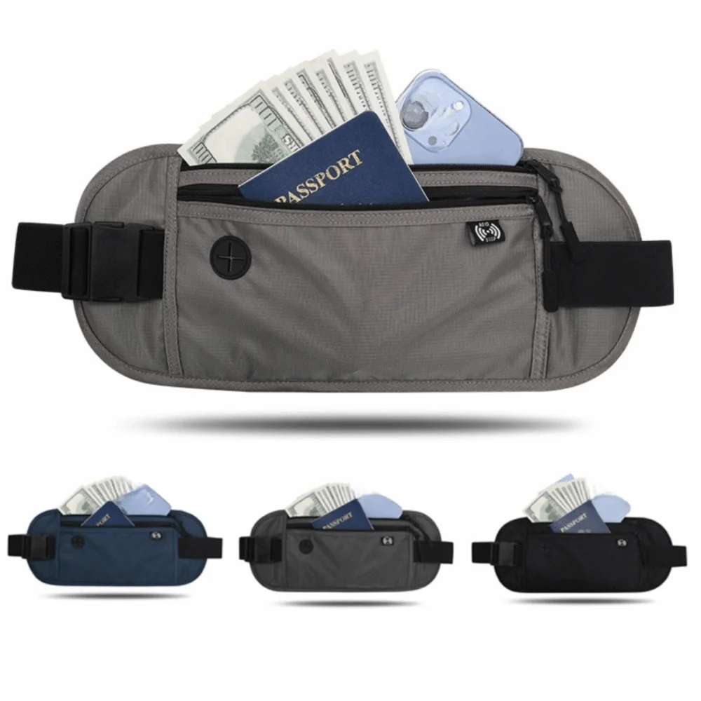 Passport Pouch Passport Money Belt Bag Travel Waist Pack Hidden Waist Pouch Hidden Waist Bag Hidden Security Wallet Casual Bag